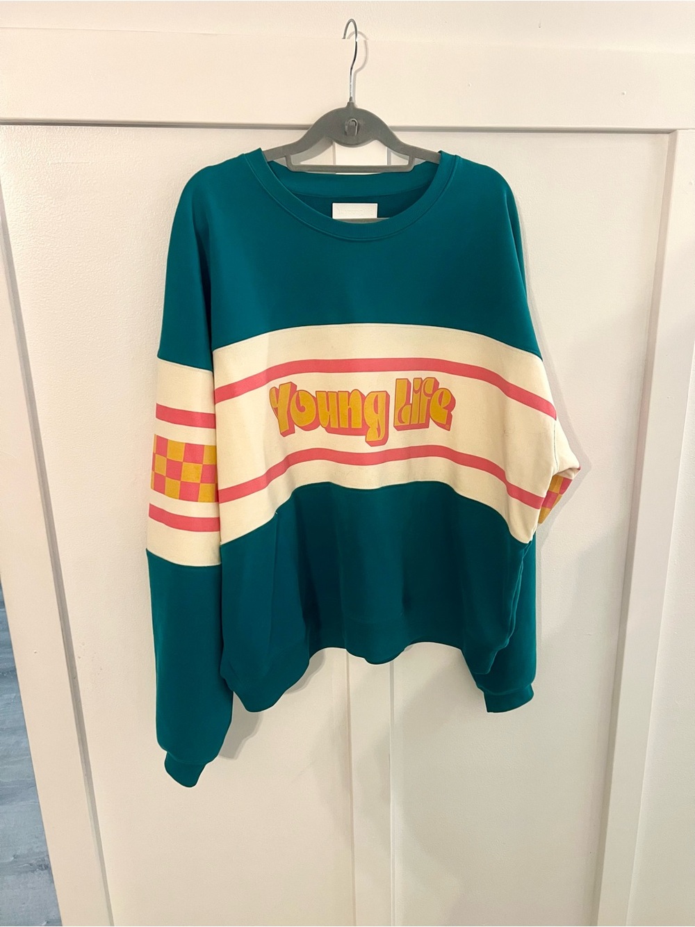 Young Life Teal 80s Style Crewneck Sweatshirt